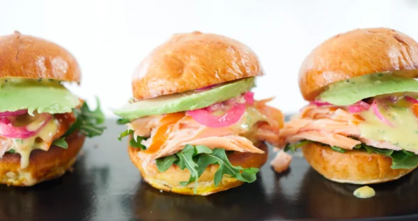 Kik Ass Smoked Roasted Salmon Sliders